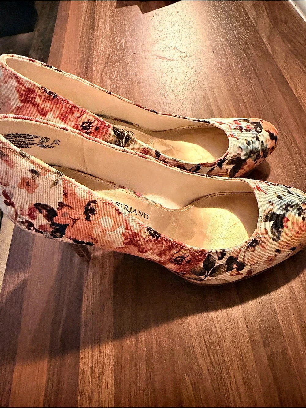Christian Siriano Floral Heels Pink & Cream US 61⁄2